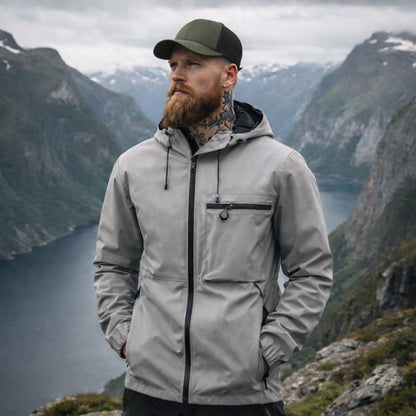 Men's Zip-Up Jacket Detachable Hood