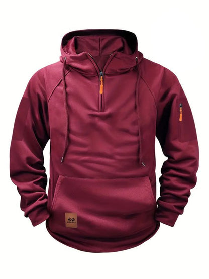 Men's Half-Zip Hoodie With Pocket