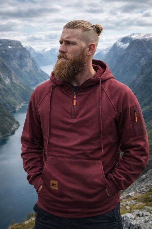 Men's Half-Zip Hoodie With Pocket