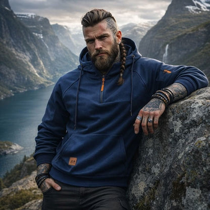 Men's Half-Zip Hoodie With Pocket