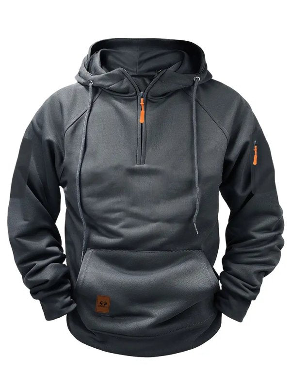 Men's Half-Zip Hoodie With Pocket