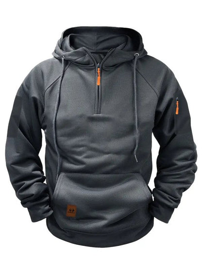 Men's Half-Zip Hoodie With Pocket