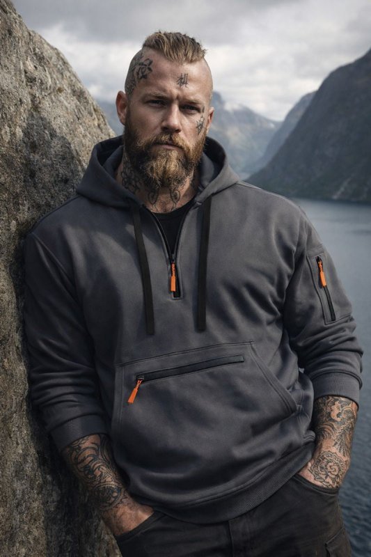 Men's Half Zip Pullover Hoodie - VibreMode
