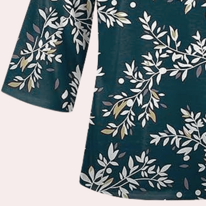 Image of Heather | Women's Floral V-Neck Blouse