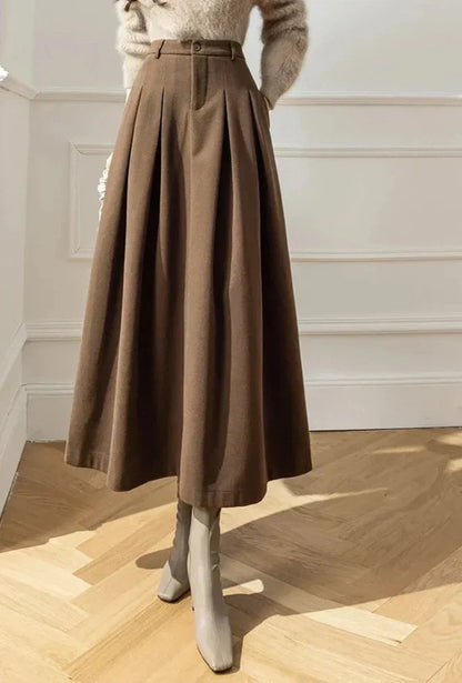 Image of Heather | Women's High-Waisted A-Line Maxi Skirt