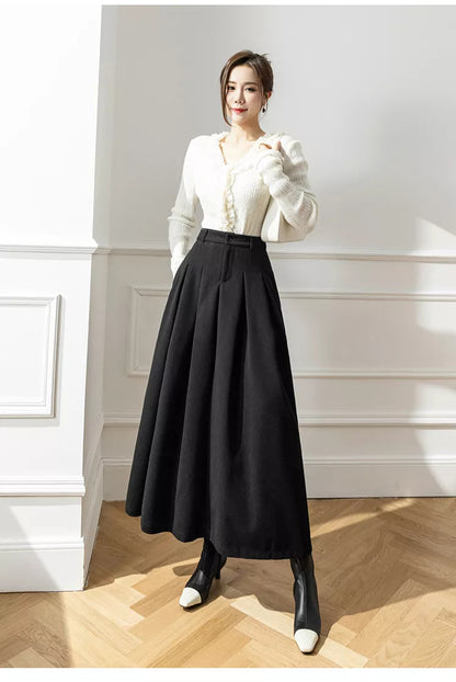 Image of Heather | Women's High-Waisted A-Line Maxi Skirt