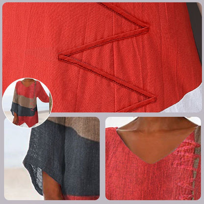 Women's Long V-Neck Shirt Crystal Design