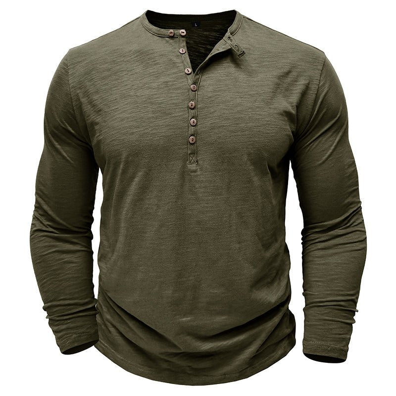 Classic Men's Crew Neck Long Sleeve Shirt