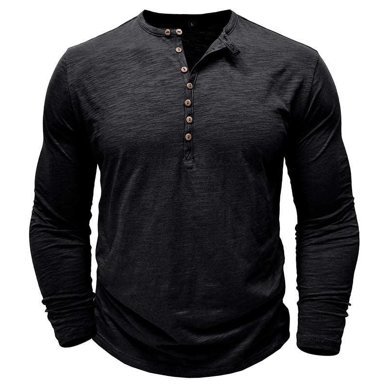 Classic Men's Crew Neck Long Sleeve Shirt
