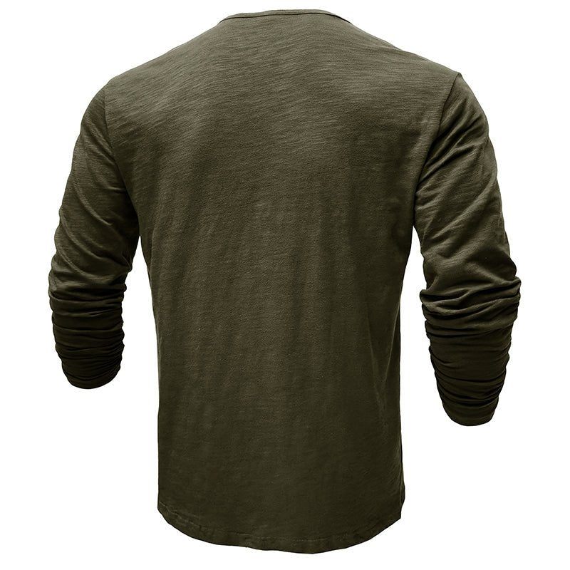 Classic Men's Crew Neck Long Sleeve Shirt