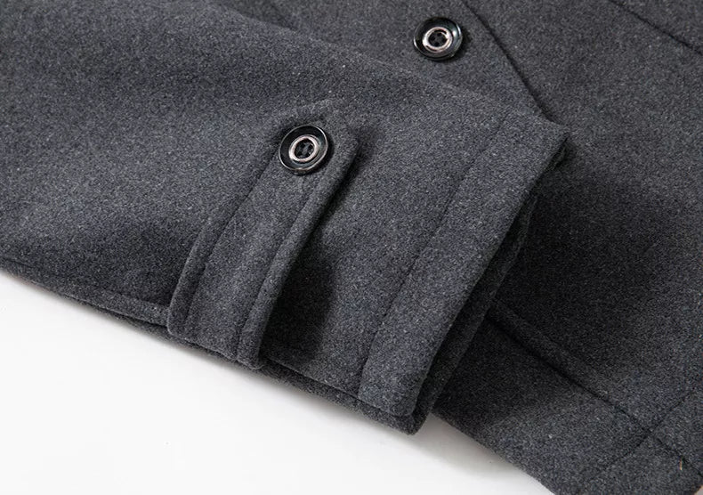 Men's Mid-Length Coat Button Front Zip Layer Tan