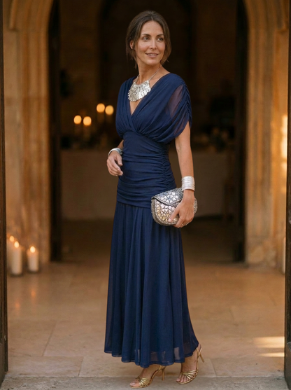 Women's Off-Shoulder Pleated Midi Dress