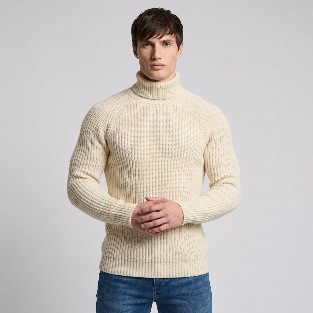 Men's Knit Turtleneck Winter Sweater - VibreMode