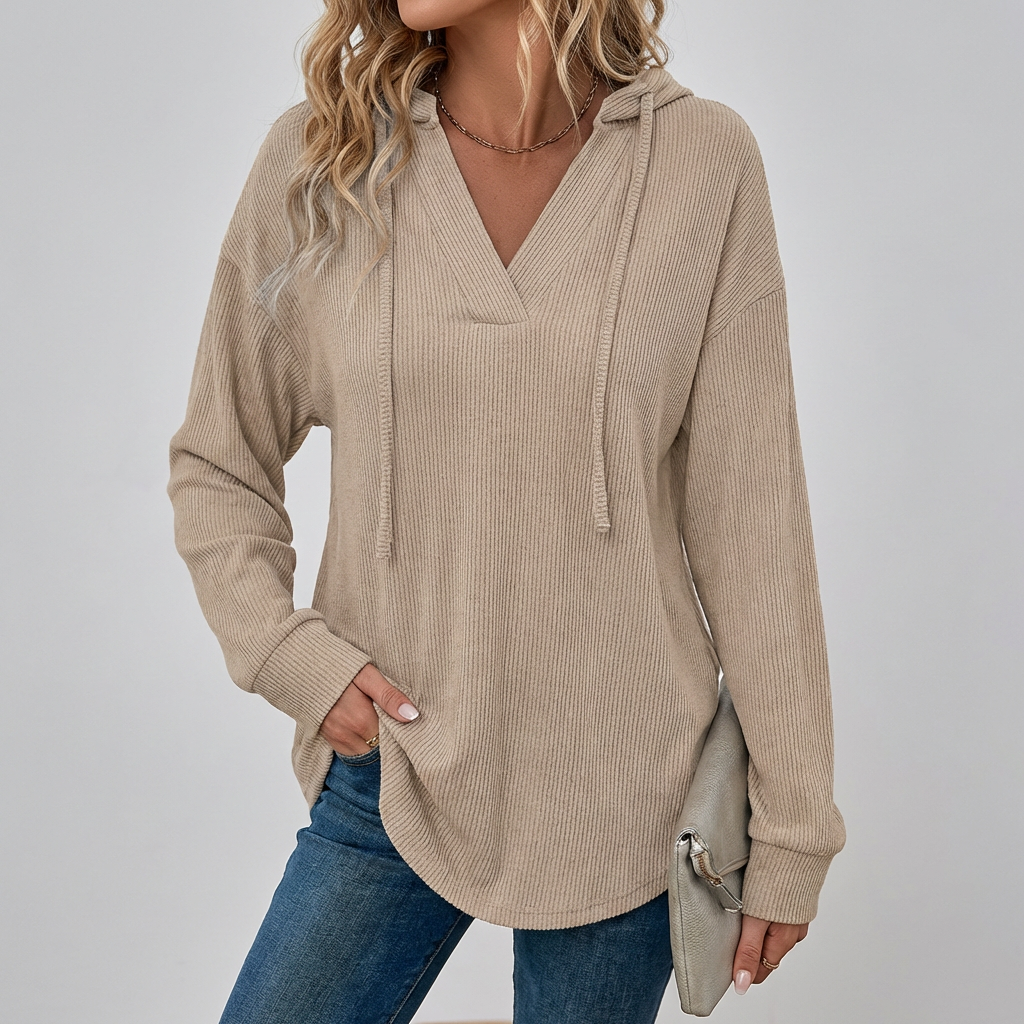 Women's V-Neck Oversized Hoodie