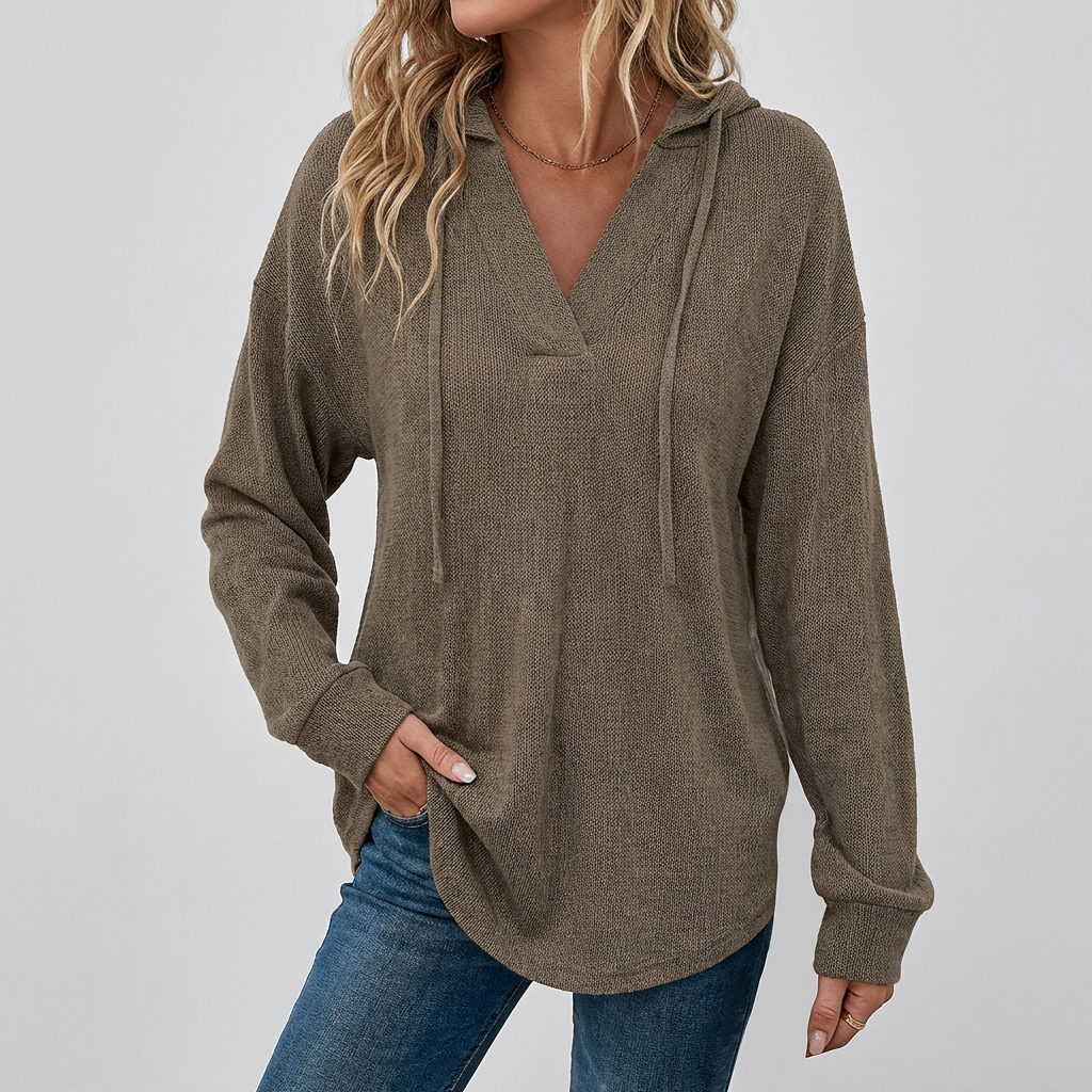 Women's V-Neck Oversized Hoodie