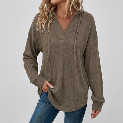 Women's V-Neck Oversized Hoodie