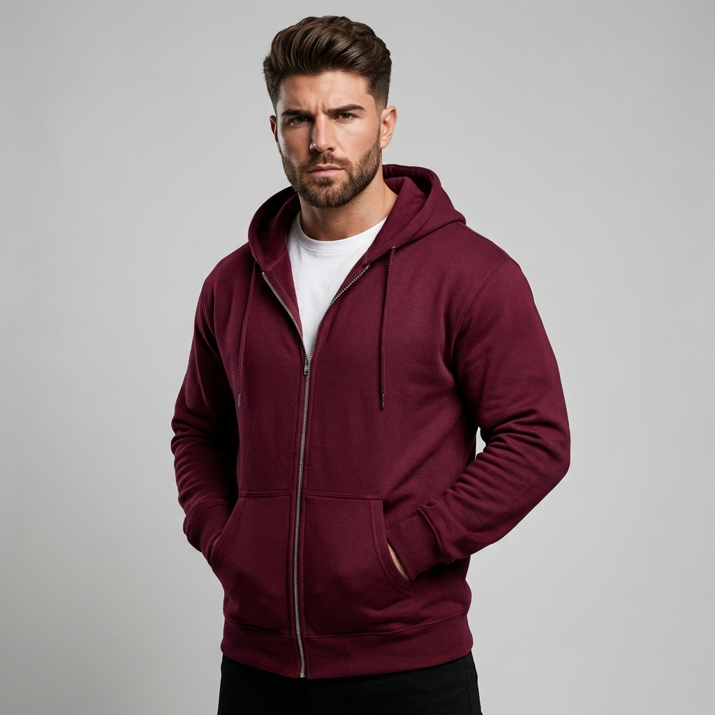 Men's Full Zip Hooded Sweatshirt - VibreMode