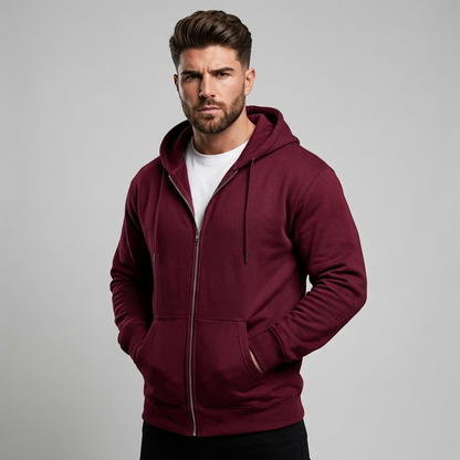 Men's Full Zip Hooded Sweatshirt - VibreMode