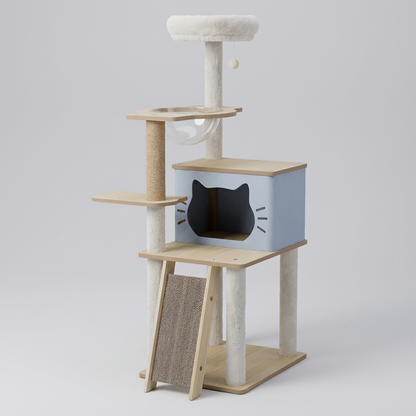 Cat Tree Tower Wooden Multi-Level - VibreMode