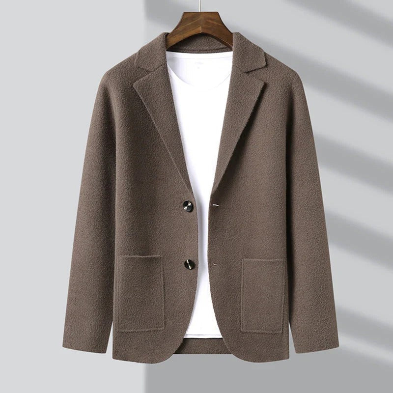 Men's Cardigan Blazer Lapel Collar Patch Pockets