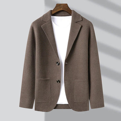 Men's Cardigan Blazer Lapel Collar Patch Pockets