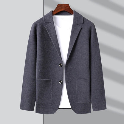 Men's Cardigan Blazer Lapel Collar Patch Pockets