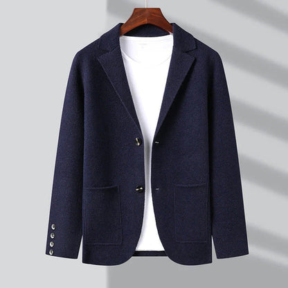 Men's Cardigan Blazer Lapel Collar Patch Pockets