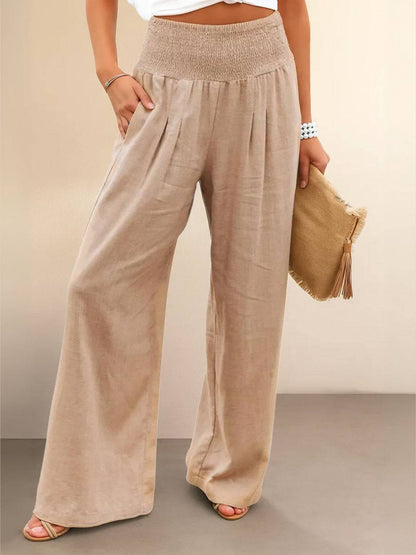 Elegant High Waisted Wide Leg Women's Pants - VibreMode