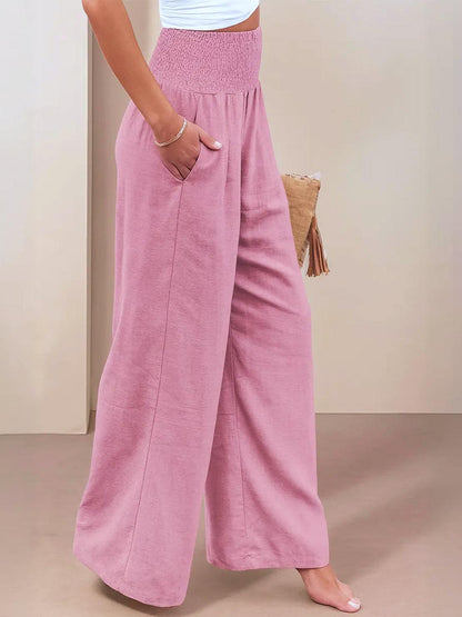 Elegant High Waisted Wide Leg Women's Pants