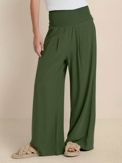 Elegant High Waisted Wide Leg Women's Pants