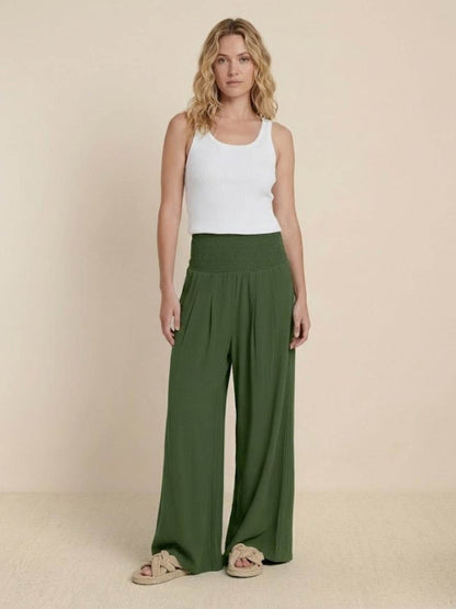 Elegant High Waisted Wide Leg Women's Pants