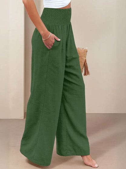 Elegant High Waisted Wide Leg Women's Pants