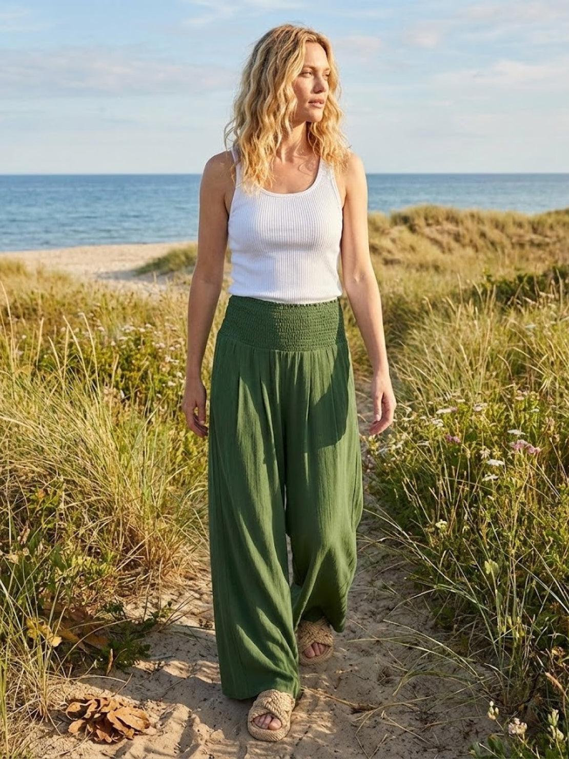 Elegant High Waisted Wide Leg Women's Pants