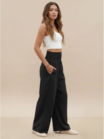 Elegant High Waisted Wide Leg Women's Pants