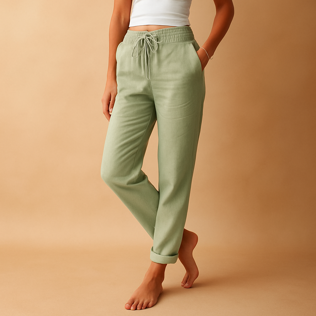 Women’s high waist lounge trousers with straight legs and relaxed fit, perfect for comfortable loungewear, casual outfits, and relaxed everyday style.