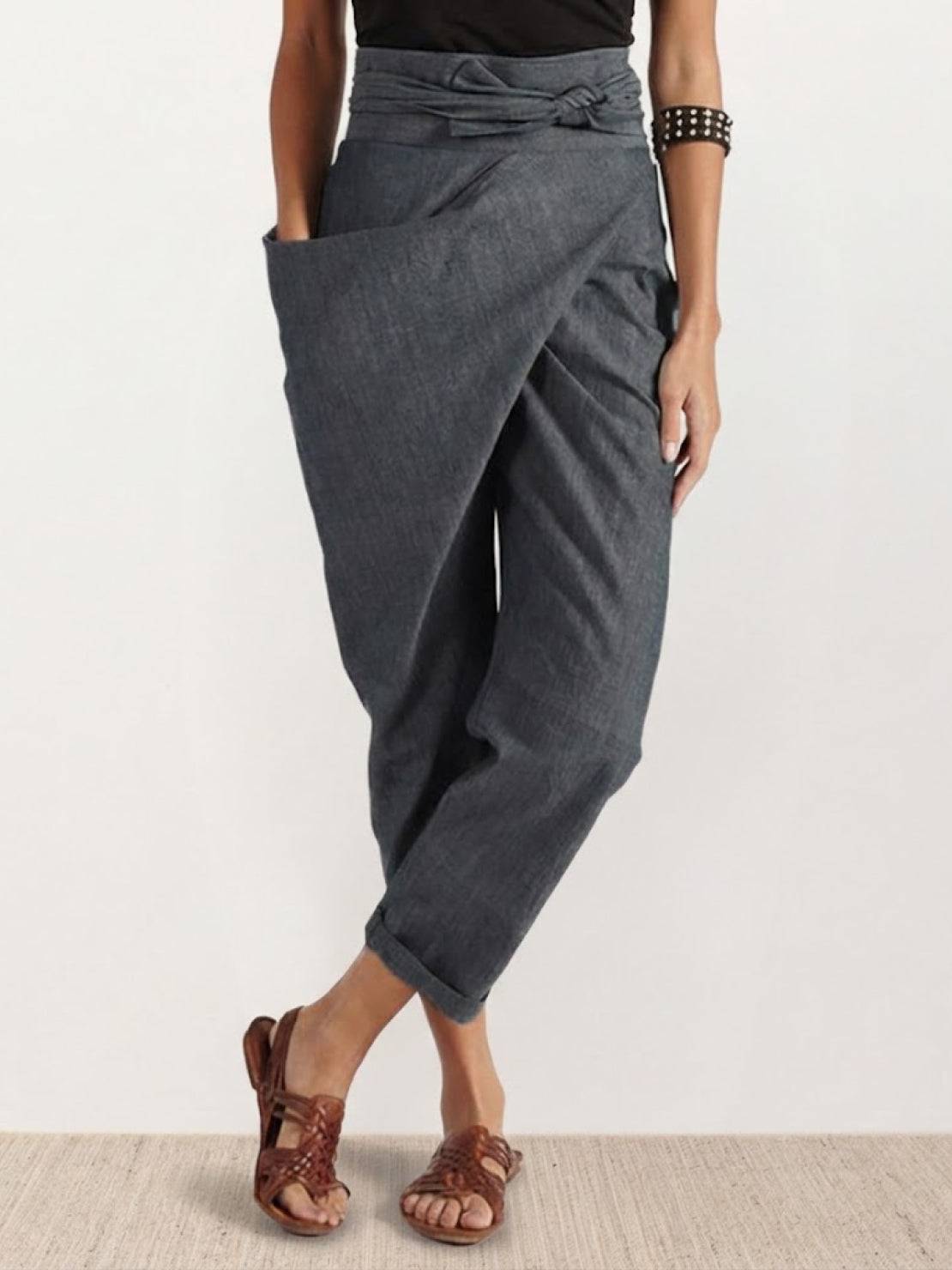 Fitted High Waist Slim Crop Pants for Women - VibreMode