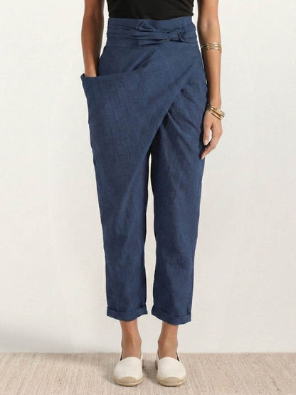 Fitted High Waist Slim Crop Pants for Women