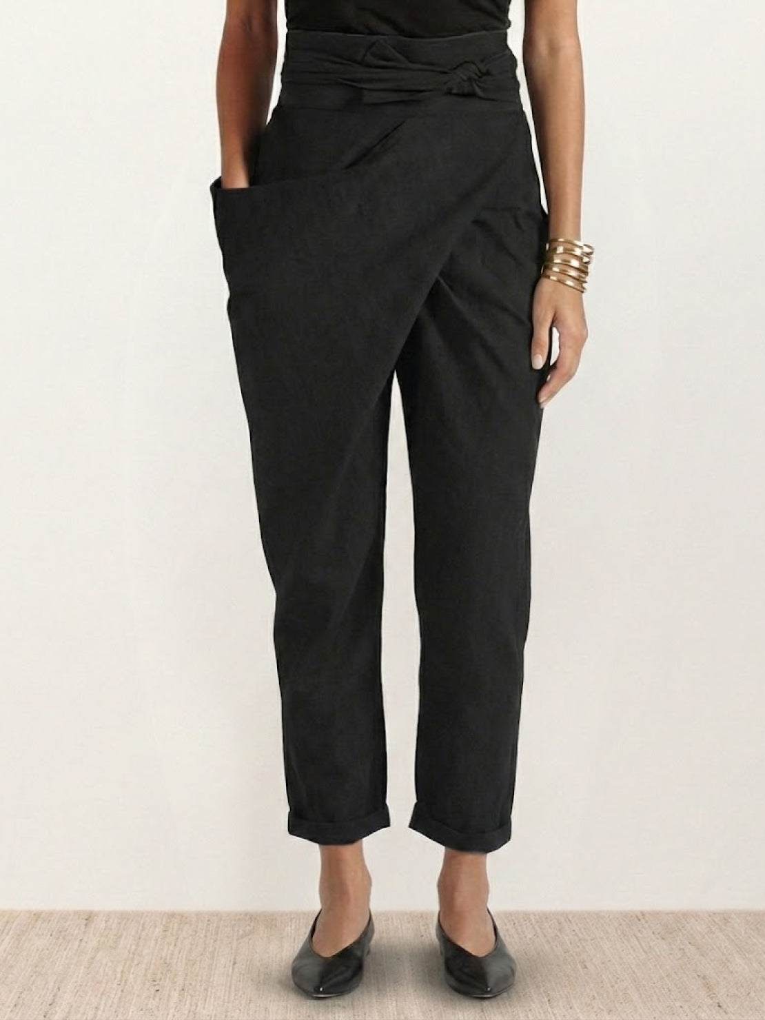 Fitted High Waist Slim Crop Pants for Women