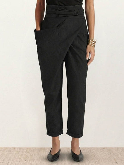 Fitted High Waist Slim Crop Pants for Women
