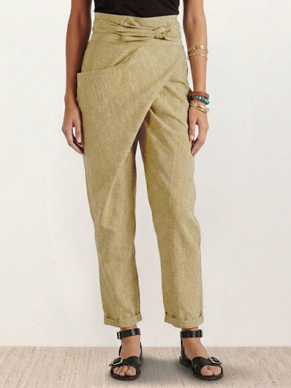 Fitted High Waist Slim Crop Pants for Women