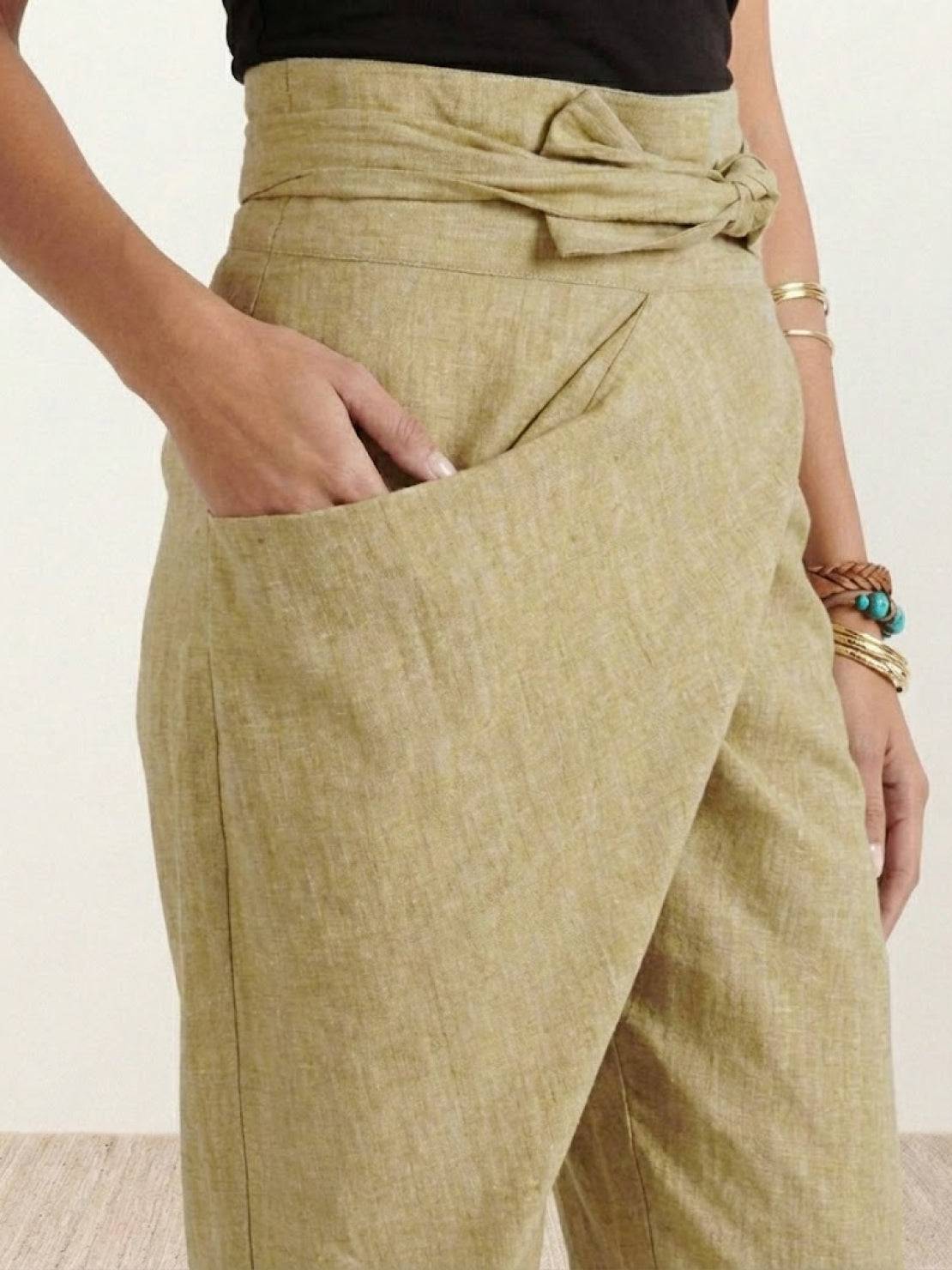 Fitted High Waist Slim Crop Pants for Women