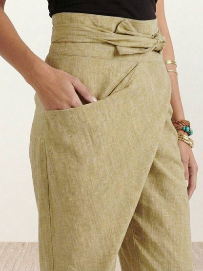 Fitted High Waist Slim Crop Pants for Women