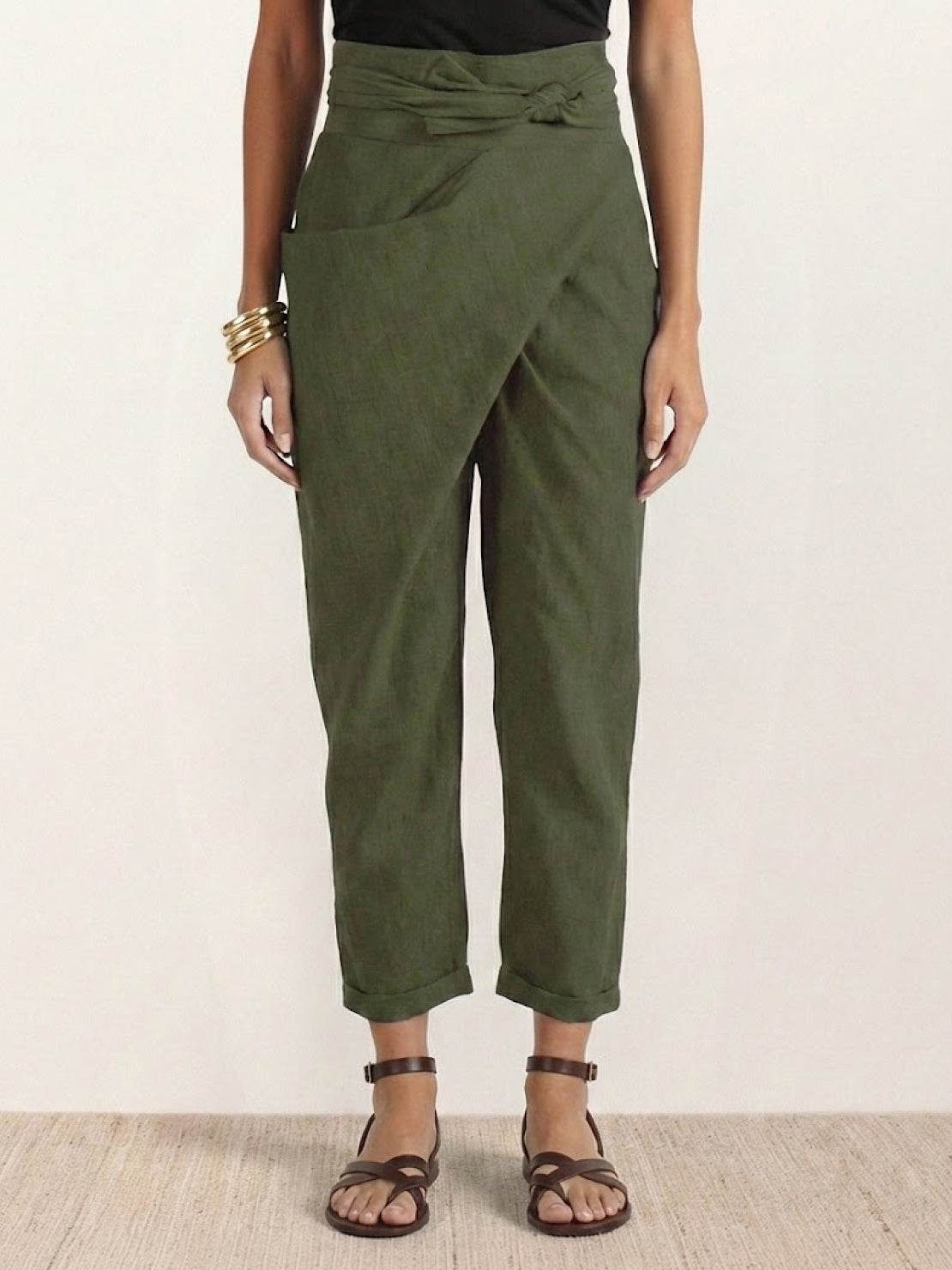 Fitted High Waist Slim Crop Pants for Women