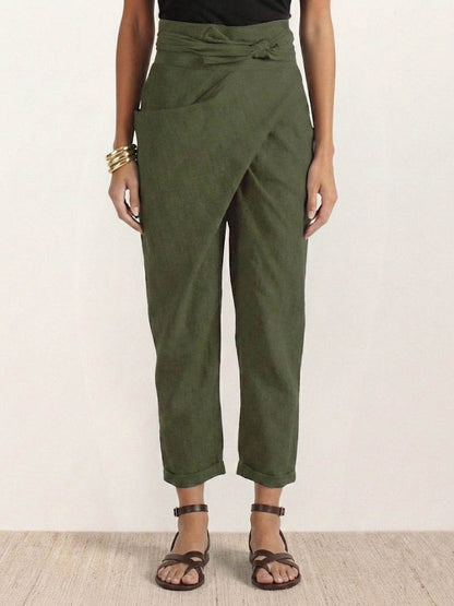 Fitted High Waist Slim Crop Pants for Women