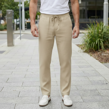 Men's Linen Trousers Lightweight Beige