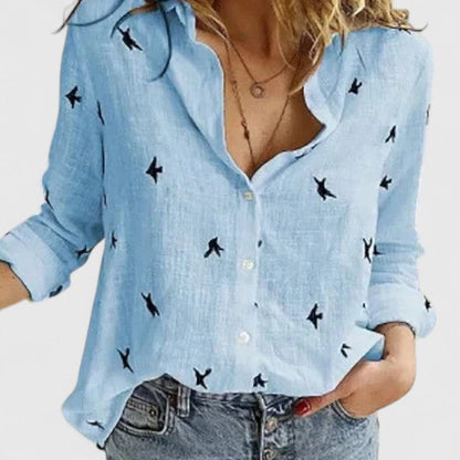 Classic Women's Linen Collar Button Shirt