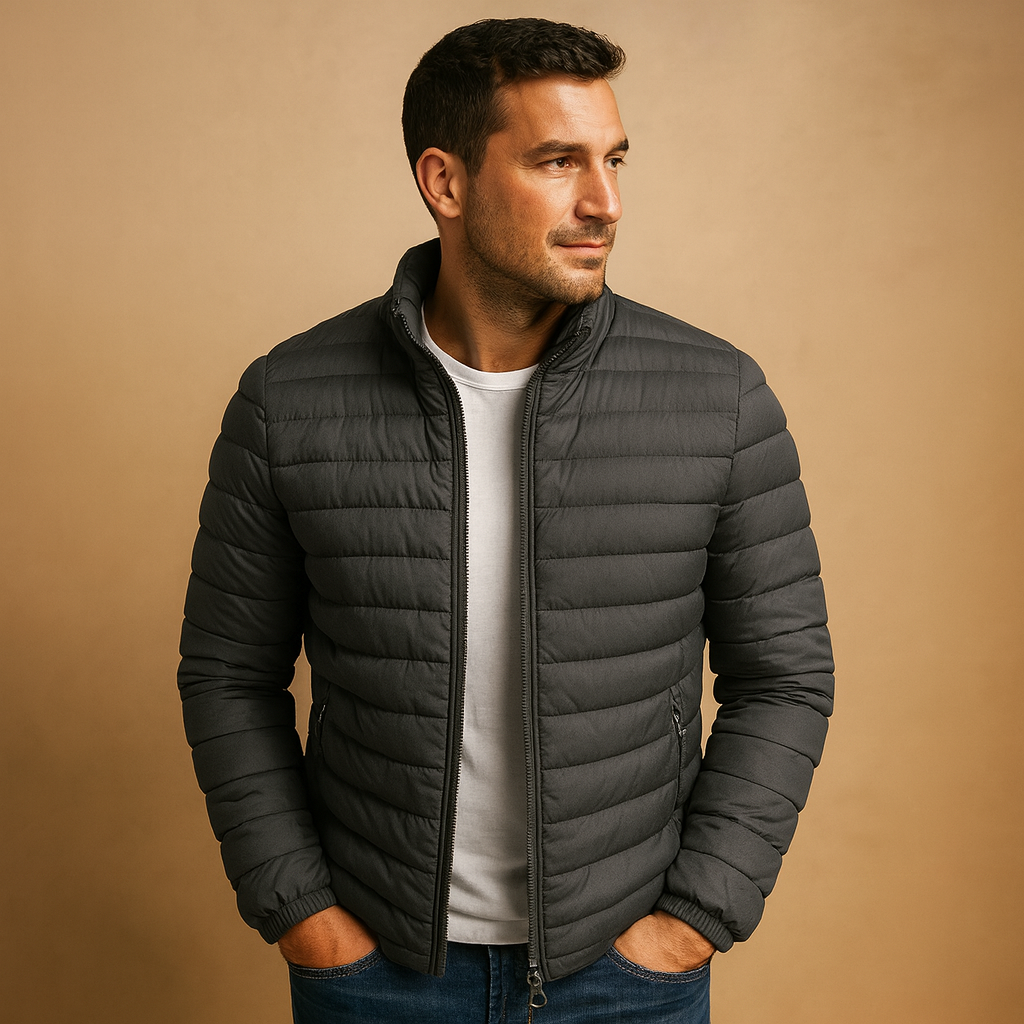 Warm Men's Hooded Puffer Coat - VibreMode
