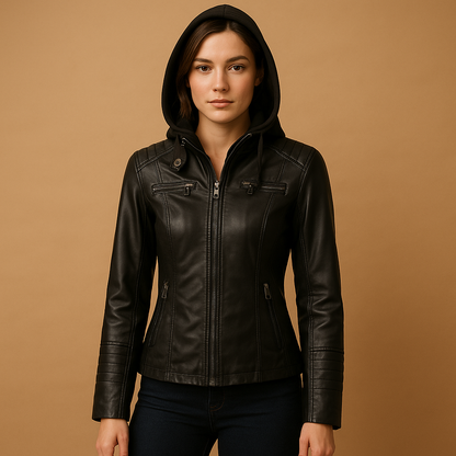 Stylish Fitted Hooded Women's Coat - VibreMode