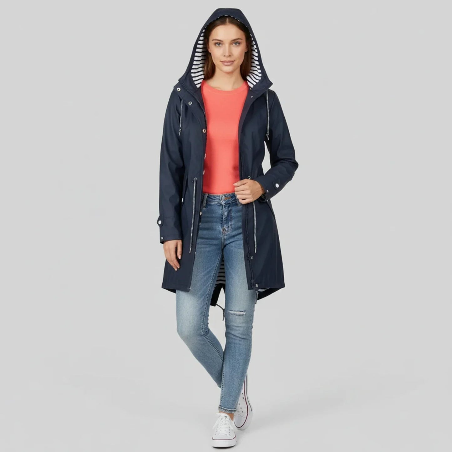 Women's Hooded Rain Jacket - VibreMode