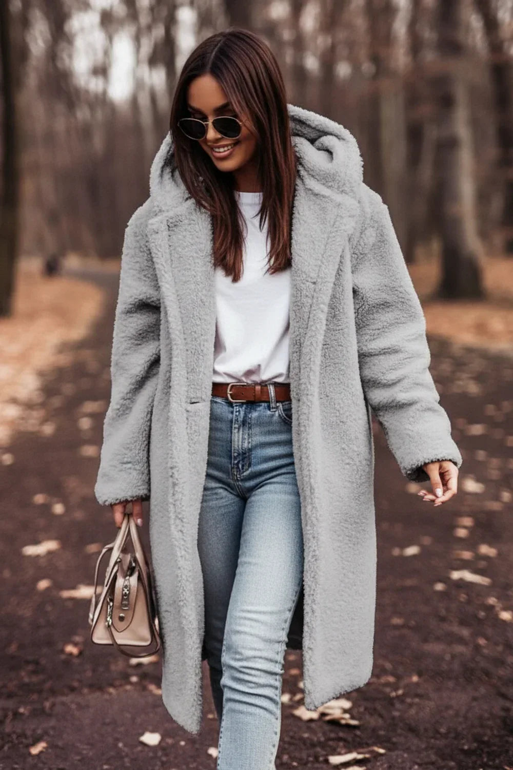 Hooded Teddy Coat for Women AI replaced image